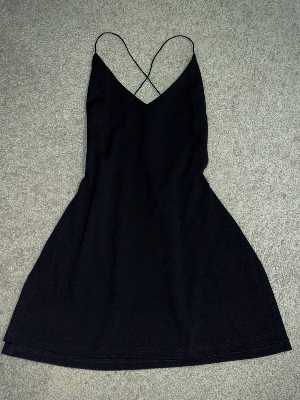 Sleek Black Spaghetti-Strap Mini Dress